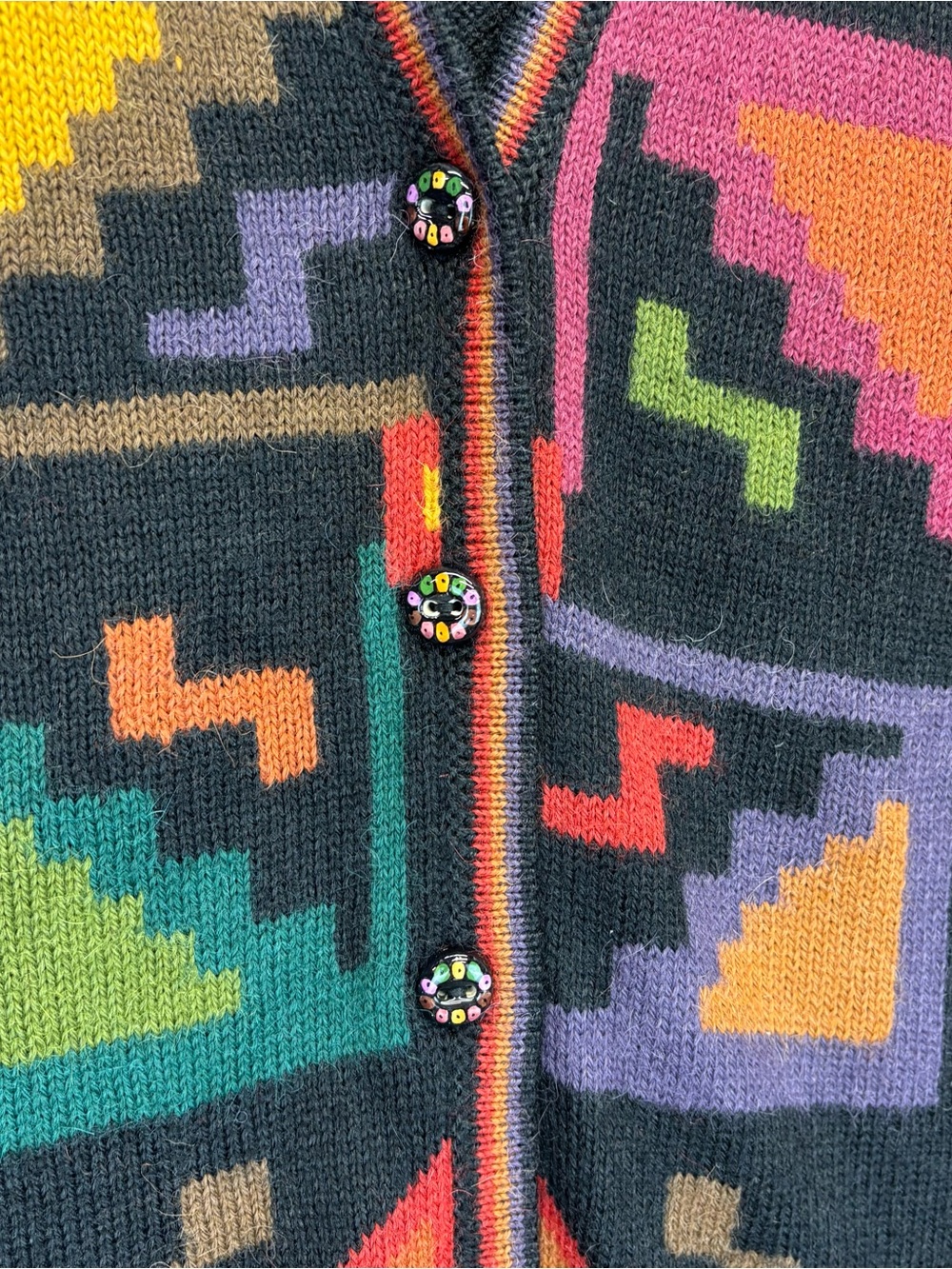 Vintage Illary Baby Alpaca Vest Women Med Southwest Colorful Boho Festival HTF - Picture 3 of 10